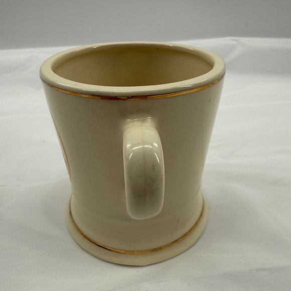 Vintage National Defense University Mug Beige Gold Trim Novelty Coffee Cup Retro - Picture 4 of 9